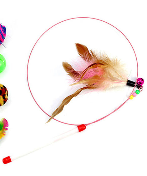 Close-up of the feather wand included in the Play Pack